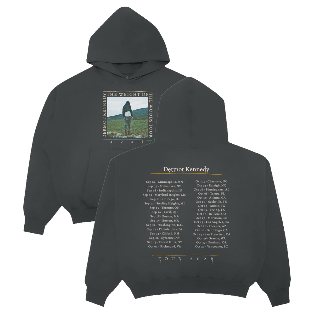 The Weight of the Woods Faded Black Pullover Hoodie